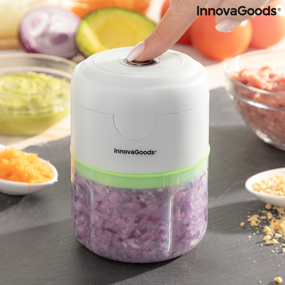 InnovaGoods Tragbarer Akku-Mini-Zerkleinerer Echoppie
